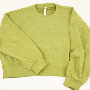 New with Tags Women's Lululemon Perfectly Oversized Crop Crew in Green LW3EZLS